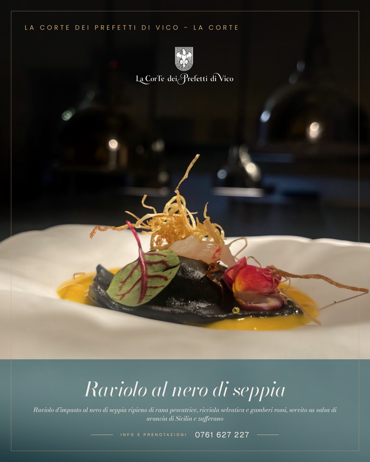 Raviolo al nero di seppia